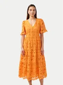 Sukienki - YAS Sukienka codzienna Kanikka 26033530 Pomarańczowy Regular Fit - miniaturka - grafika 1