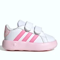 Buty dla dziewczynek - Buty dziecięce adidas Grand Court Białe na rzepy ID0741 27 - miniaturka - grafika 1