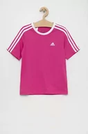 Koszulki dla dziewczynek - Adidas t-shirt bawełniany dziecięcy G 3S BF kolor różowy - adidas - miniaturka - grafika 1