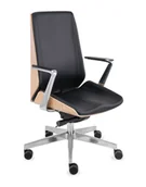 Fotele i krzesła biurowe - Fotel gabinetowy Moon Wood AL1 - Fornir Dębowy - miniaturka - grafika 1