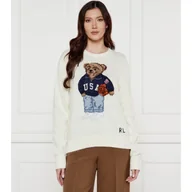 Swetry damskie - POLO RALPH LAUREN Sweter Relaxed fit z dodatkiem lnu - miniaturka - grafika 1