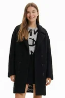 Płaszcze damskie - Płaszcz damski Desigual London wełniany czarny-XXL - miniaturka - grafika 1