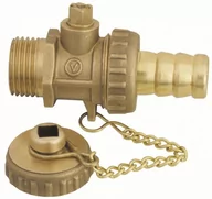 Akcesoria grzewcze - Zawór kulowy spustowy ze złączką do węża i z zaślepką śrutowany 1/2" - miniaturka - grafika 1