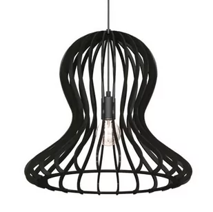 Salonowa lampa wisząca Octo 5020 Amplex kapelusz nad stół drewniana czarna - Lampy sufitowe - miniaturka - grafika 1