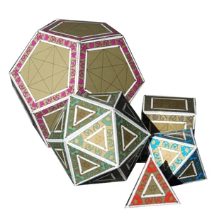 Pięć brył platońskich do samodzielnego złożenia - Astromedia - Akcesoria i części modelarskie - miniaturka - grafika 1