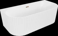 Wanny - Mexen Sella wanna wolnostojąca przyścienna ryflowana 170 x 80 cm, biała mat, przelew różowe złoto - 52711708001-60 - miniaturka - grafika 1