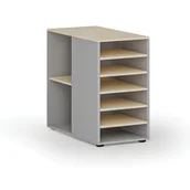 Regały biurowe - Dostawna szafka półkowa do biurka PRIMO GRAY, lewa, szara/brzoza - miniaturka - grafika 1