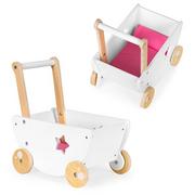 Zabawki zręcznościowe - Drewniany Wózek Dla Lalek Chodzik Pchacz 2W1 Ecotoys - miniaturka - grafika 1