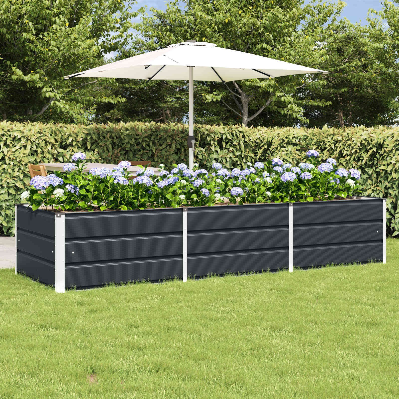 vidaXL Donica Antracyt 240 x 80 x 45 cm Stal