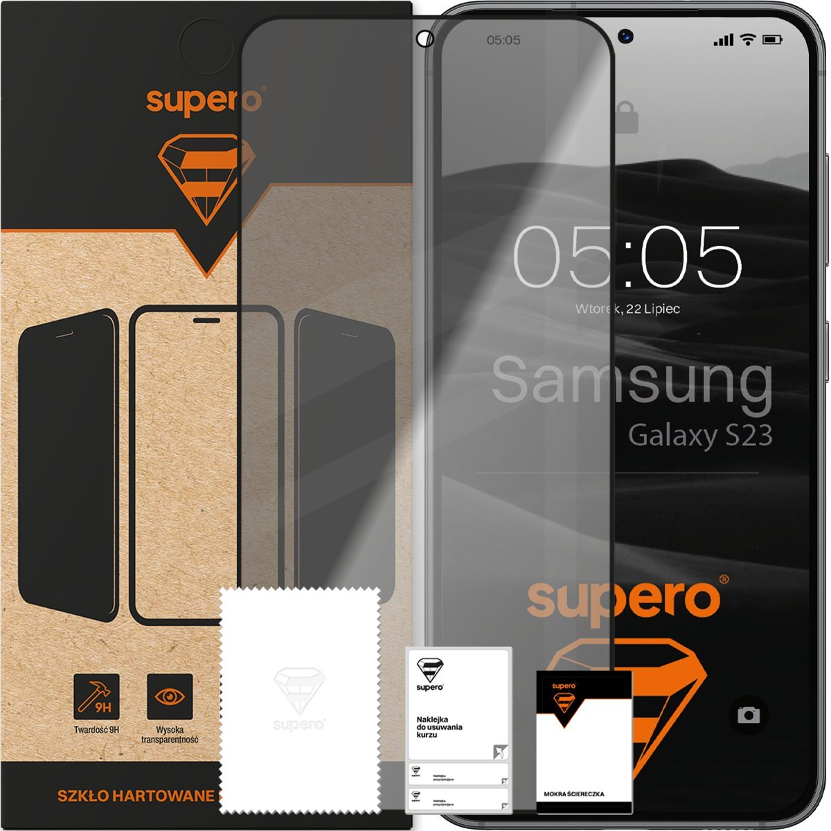 Szkło hartowane prywatyzujące Supero do Samsung Galaxy S23 na cały ekran 9H