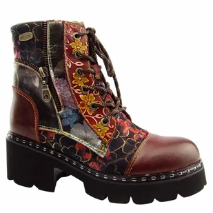 Laura Vita Botki damskie skórzane KLEO 11 WINE bordowe - Botki damskie Laura Vita Botki damskie skórzane KLEO 11 WINE bordowe - Botki damskie - miniaturka - grafika 1