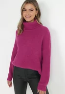 Swetry damskie - Fioletowy Golf Oversize Out Of This World - miniaturka - grafika 1