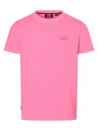 Koszulki męskie - Superdry Koszulka męska Mężczyźni Bawełna wyrazisty róż jednolity, M - miniaturka - grafika 1