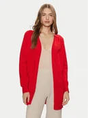 Swetry damskie - Pieces Kardigan Natalie 17156644 Czerwony Loose Fit - miniaturka - grafika 1