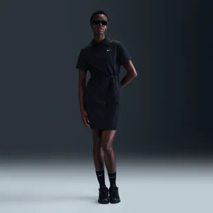 Damska sukienka mini zkrótkim rękawem Nike Sportswear Everything Wovens - Czerń - Sukienki - miniaturka - grafika 1
