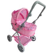 Wózki dla lalek - Wózek dla lalek głęboki Eurobaby różowy 9680 m2206 - miniaturka - grafika 1