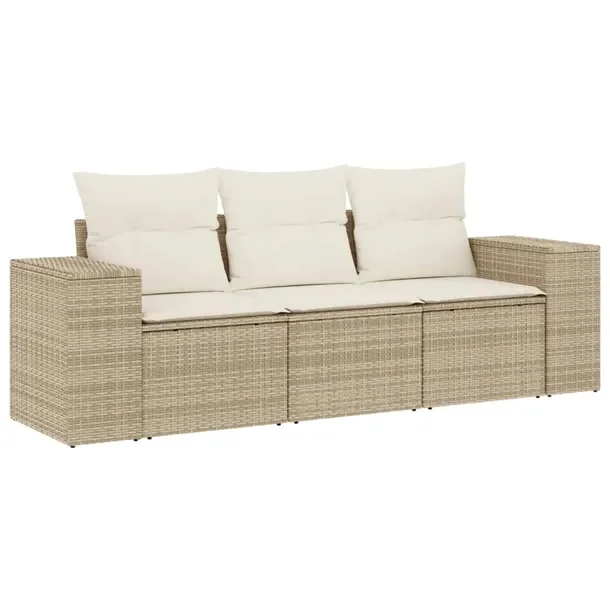 Zestaw mebli ogrodowych modułowych beżowy rattan PE 55 x 62 x 69 cm