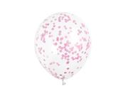 Balony i akcesoria - Balony przezroczyste z różowym konfetti w środku - 30 cm - 6 szt. - miniaturka - grafika 1