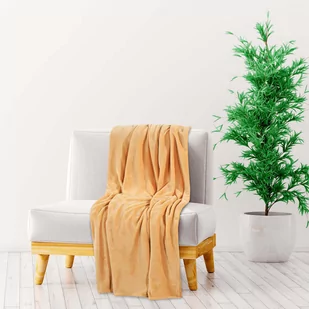 vidaXL Koc, kolor piaskowy, 130x170 cm, poliester - Koce - miniaturka - grafika 1