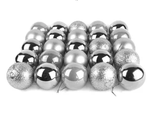 Bombki choinkowe srebrne - 6 cm - 25 szt. - Bombki - miniaturka - grafika 1