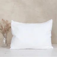 Poszewki na poduszki - Poszewka na poduszkę lniana MOANA Basic, Rozmiar - 70x80, Kolor - navy blue NAJLEPSZA CENA, - miniaturka - grafika 1