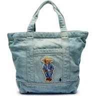 Torebki damskie - POLO RALPH LAUREN Jeansowa shopperka - miniaturka - grafika 1