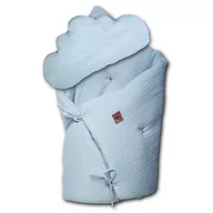 Otulacze - Hi Little One, Kołderka z podusią i Rożek z oddychającej bawełny organicznej, GOTS QUILT BABY HORN BABY BLUE - miniaturka - grafika 1