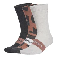 Skarpetki męskie - Męskie Skarpety za kostkę ADIDAS TRX MT SCK 3PP JN6384 – Beżowy - miniaturka - grafika 1