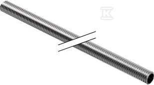Rura stalowa gwintowana GZ1/2" gwint zewnętrzny, L=2000mm do mocowania uchwytów rurowych na płytach montażowych, w punktach stałych lub na podporach - Rury - miniaturka - grafika 1