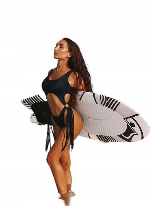 Jednoczęściowy Strój Kąpielowy Z Wycięciami Kostium Z Frędzlami Monokini L