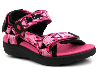 Buty dla dziewczynek - Sportowe sandały dziecięce na rzepy - Lee Cooper 22-34-0962K, różowe - grafika 1