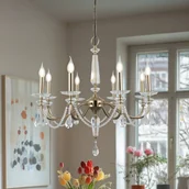 Lampy sufitowe - Żyrandol kryształowy Adone Lucea, możliwość ściemniania, mosiężny / złoty, salon / jadalnia, metal - miniaturka - grafika 1