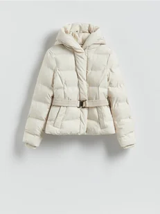 Reserved - Kurtka z paskiem - kremowy - Kurtki damskie - miniaturka - grafika 1