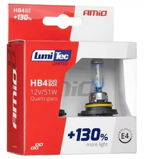 AMiO Zestaw żarówek halogenowych HB4 12V 51W LumiTec Limited +130% Duo Box AMI-02104 - Żarówki samochodowe - miniaturka - grafika 1
