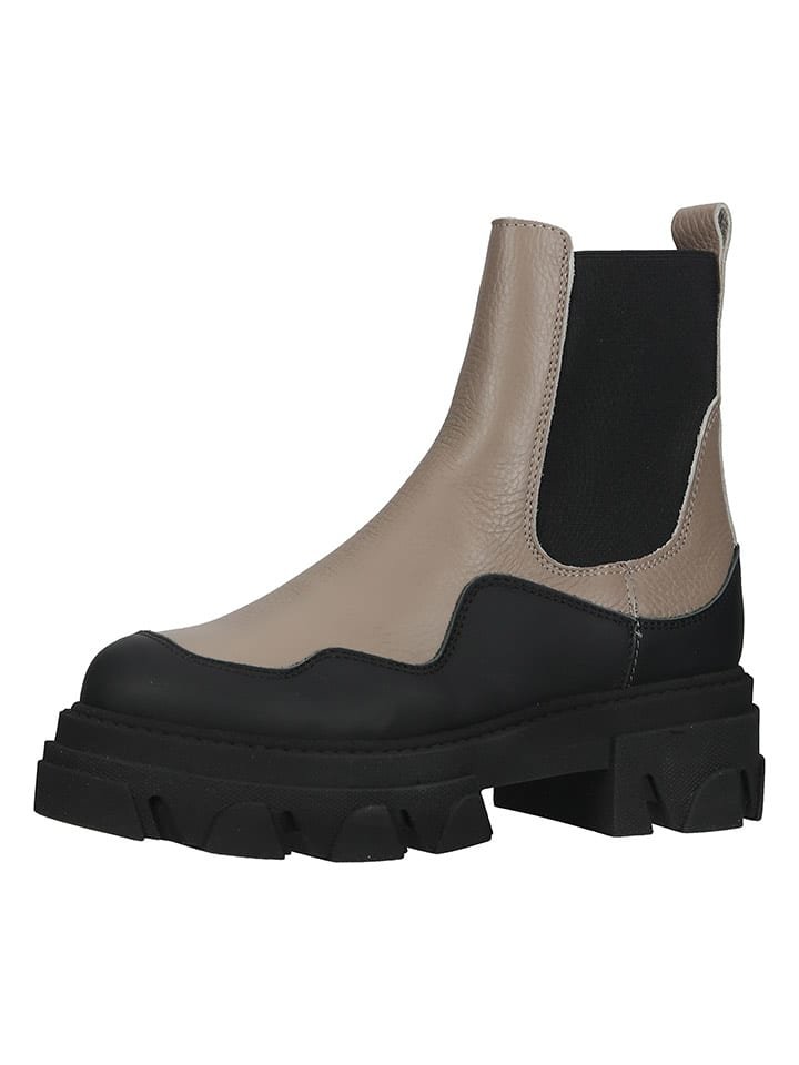 Steve Madden Skórzane sztyblety w kolorze brązowo-czarnym