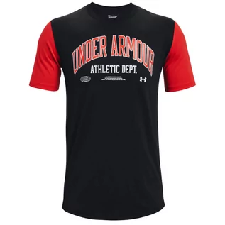 Koszulki męskie - Under Armour Athletic Department Colorblock Ss Tee 1370515-001 Męski T-Shirt Czarny - grafika 1