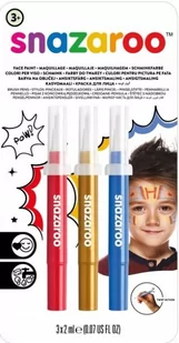 Snazaroo Farby do twarzy w pędzelku 3x2ml Adventure 1180140(czerwony złoty niebieski) - Przybory szkolne - miniaturka - grafika 2