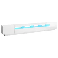 Szafki RTV - vidaXL Lumarko Szafka TV z oświetleniem LED, biała z połyskiem, 300x35x40 cm 3081930 - miniaturka - grafika 1