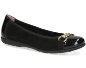 Baleriny - Baleriny baletki damskie Caprice 22172 skórzane czarne z ozdobą-40 - miniaturka - grafika 1