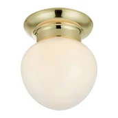 Lampy sufitowe - Lampa sufitowa w biało-mosiężnym kolorze ze szklanym kloszem Ronda – Markslöjd - miniaturka - grafika 1