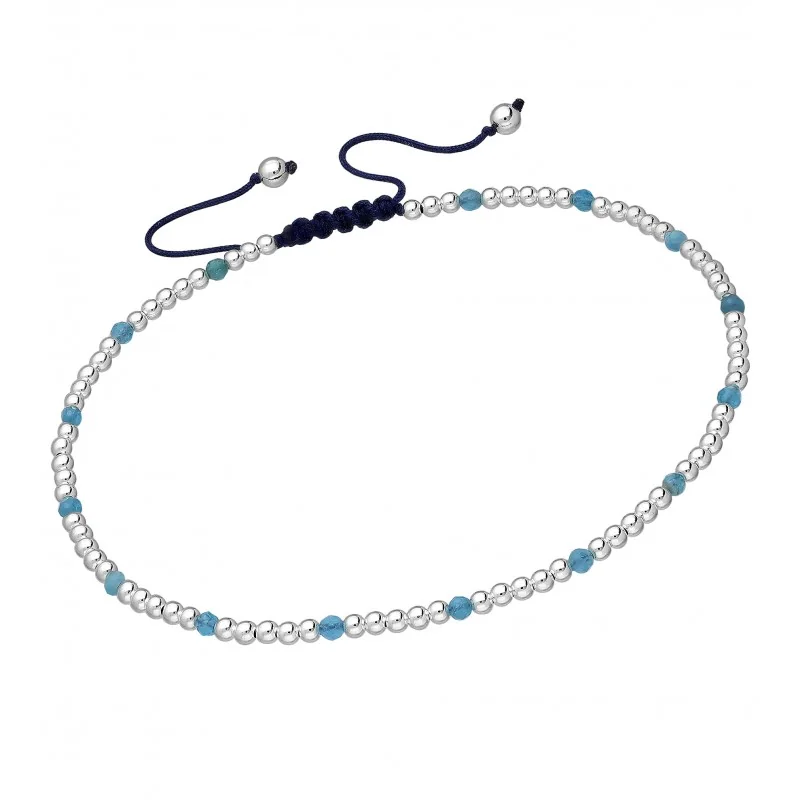 Bransoletka Blue Lagoon - 22 cm / srebrny