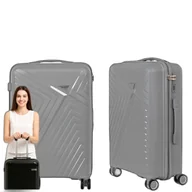 Walizki - Walizka polipropylenowa 54 cm szara - miniaturka - grafika 1