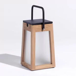 Latarnia solarna LED Tecka przenośna, teak 25 cm - Lampy ogrodowe - miniaturka - grafika 4