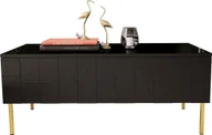 Ławy i stoliki kawowe - MEGSTYL ŁAWA 120CM NA ZŁOTYCH NÓŻKACH - ELEGANTE 3 Czarny połysk - miniaturka - grafika 1