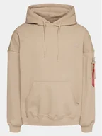 Bluzy męskie - Alpha Industries Bluza Essentials 146335 Beżowy Relaxed Fit - miniaturka - grafika 1
