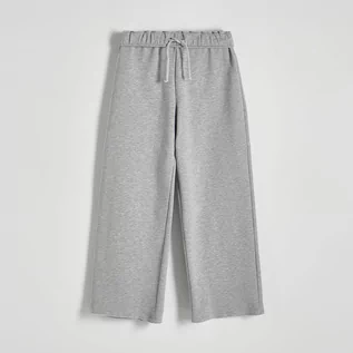 Spodnie damskie - Reserved - Spodnie dresowe z szerokimi nogawkami - Jasny szary - grafika 1