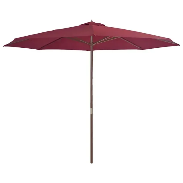 Parasol ogrodowy burgundowy 350 x 240 cm, słupek 48 mm, drewniany