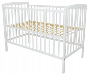 Łóżeczko niemowlęce Kacper biały z gryzakami 120x60 Lettino norma UE - Łóżeczka i kojce - miniaturka - grafika 1