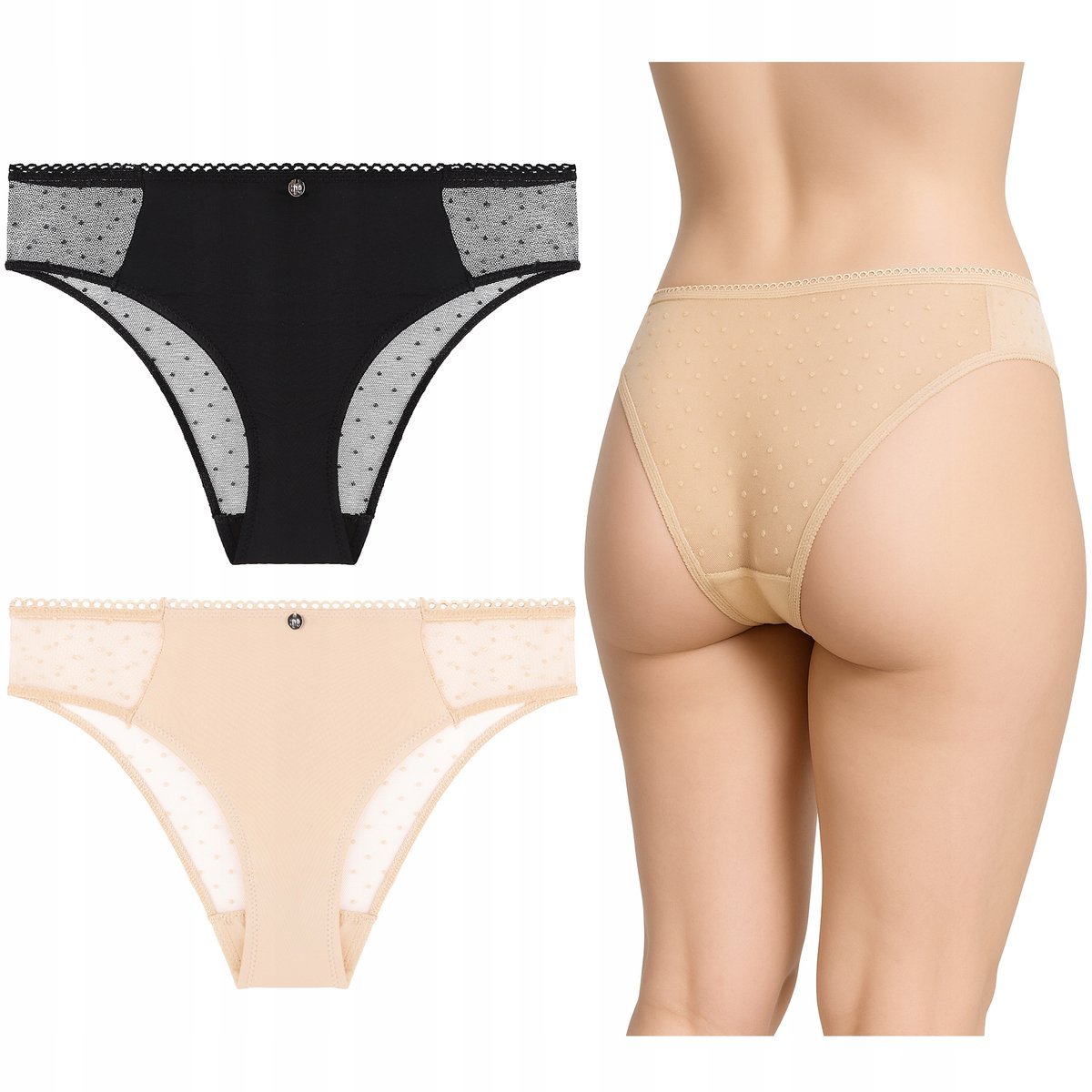 MAJTKI DAMSKIE FIGI Bikini Siateczka Kobiece Seksowne MORAJ 2-Pak r. S