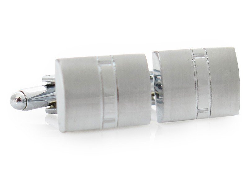 Prostokątne srebrne spinki do mankietów N160